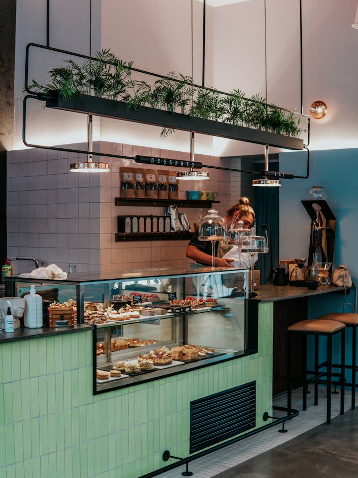Café-Theke mit Gebäck